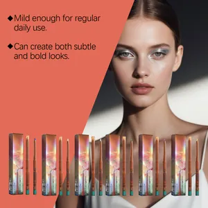 Detail of multichrome gel eyeliner showing metallic eye look and various shades