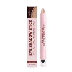 Matte Eyeshadow Stick Light Brown Dual-Ended Cream Eye Shadow Pen Smooth Crease-Proof Long Lasting Daily Makeup For Women