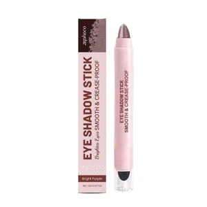 Zephoco Schimmernd Creme Lidschattenstift Hellviolett Wasserdicht Langanhaltend Glatter Lidschattenstift Mit Eingebautem Blender
