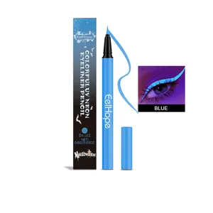 EELHOPE Halloween Neon UV Liquid Eyeliner Blue Glow in the Dark Waterproof Smudge-proof Fluorescent Eye Liner Makeup