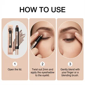 Guide d'application pour le crayon ombre à paupières scintillant Zephoco en doré champagne