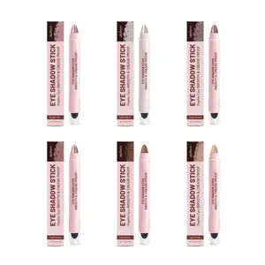 Zephoco Ombretto in Stick Crema Brillante Impermeabile Lunga Durata Cristallo Glitter Penna Ombretto con Sfumino Donna Trucco