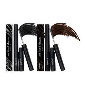 Zephoco Waterproof Iron Wand Mascara Long Lasting Curling Fine Brush Lightweight Mascara 4g Black Brown Silk Eye Makeup for Women
