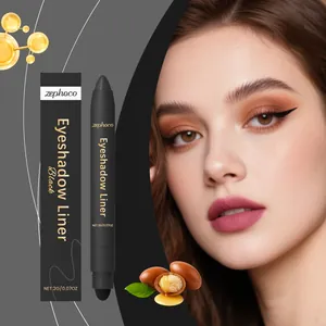 Close-up detail of zephoco black 2-in-1 eyeshadow liner featuring a smooth creamy texture