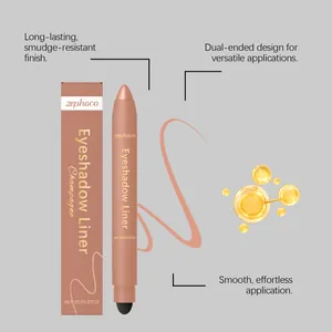 Dettaglio dell'eyeliner zephoco champagne a doppia punta con campione e caratteristiche