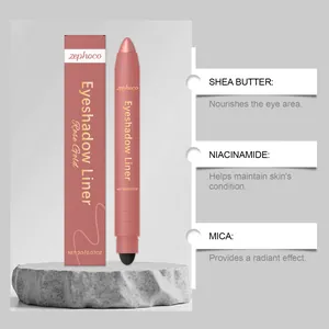 Detail of Zephoco eyeshadow liner in Rose Gold with ingredient highlights like niacinamide