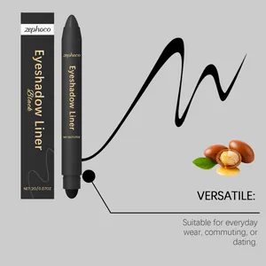 Black 2-in-1 eyeshadow eyeliner pen for smooth application featuring a smudge sponge tip
