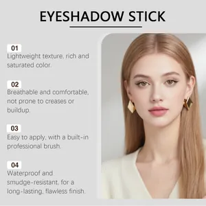 Ombretto in stick a lunga durata con formula impermeabile e pennello trucco integrato.