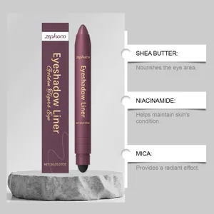 Zephoco 2-in-1 purple eyeshadow liner pencil with shea butter and niacinamide