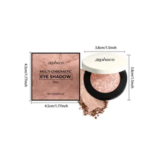 Zephoco skin-tone shimmer eyeshadow detail showing product and packaging dimensions