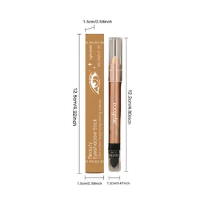 Stick ombre à paupières double embout or clair nacré avec dimensions détaillées