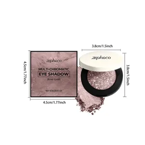 Product dimensions of Zephoco Rose Gold Multi-Chromatic Silk Eye Shadow powder compact.