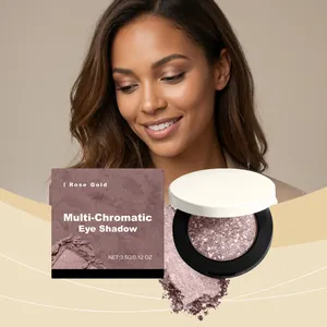Roségoldener multichromatischer Lidschatten Schimmereffekt Detail und Modell-Anwendung