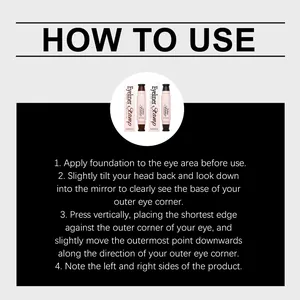 Instructional guide for lumavire eyeliner stamp with four-step application process
