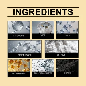 Detailed ingredient chart showing Mineral Oil and Mica for Zephoco Pearly Eyeshadow Stick.
