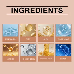 Dettagli degli ingredienti dell'ombretto stick glitterato con mica, silice e olio minerale
