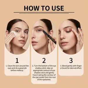Step-by-step tutorial showing how to apply the smooth pearlescent eye shadow stick