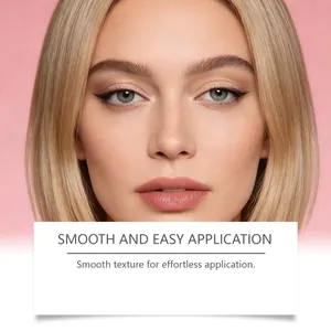 Close-up showing the smooth texture of apricot shimmer eyeshadow on a professional model.