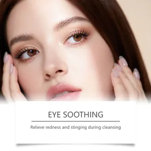 Professional close-up of long eyelashes illustrating soothing eye care effects for beauty