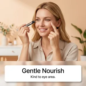Femme appliquant un fard à paupières nacré brun champagne pour un fini lisse