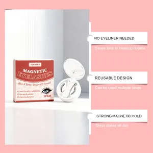 Detailed features of TORVIKX magnetic eyelashes with reusable design and strong hold.