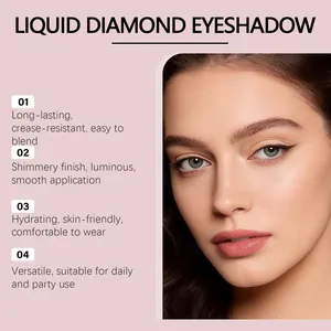 Professionelle Details für flüssigen Diamant-Lidschatten auf dem Augen-Make-up eines Models.