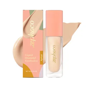 Zephoco Apricot Liquid Diamond Lidschatten mit brillantem Schimmereffekt, 4g Netto