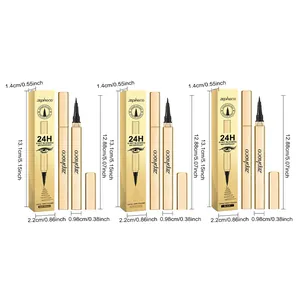 Detailed size measurements for Zephoco waterproof liquid eyeliner pens and packaging boxes