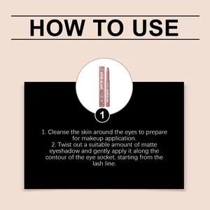 Detailed instructions on how to use the zephoco matte silky eyeshadow stick in nude red color.