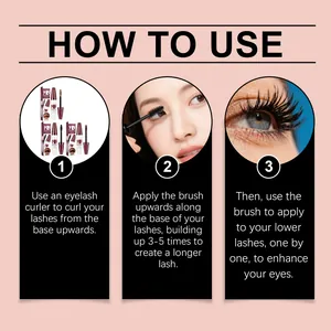 Detailed step-by-step instructions for applying waterproof volumizing mascara daily