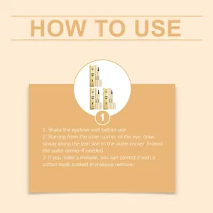 Step-by-step instructions for zephoco waterproof liquid eyeliner application