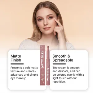 Detail van Zephoco matte zijdezachte oogschaduwstick in nude rood voor oogmake-up