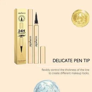 Detail view of the delicate pen tip of the Zephoco light brown liquid eyeliner pen