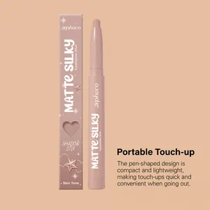 Zephoco matte silky eyeshadow stick in skin tone with portable pen-shaped design