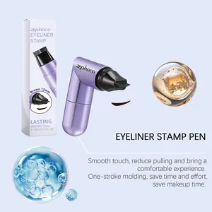 Professional Zephoco waterproof brown eyeliner stamp pen with packaging and benefits text