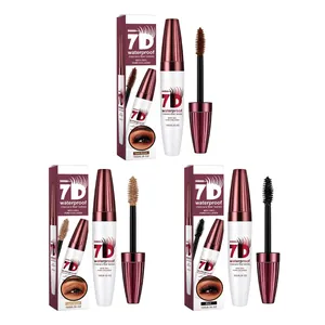 7D Waterproof Fiber Mascara Set Thickening Lengthening Long Lasting Smudge Proof Eye Makeup For Women Multiple Colors