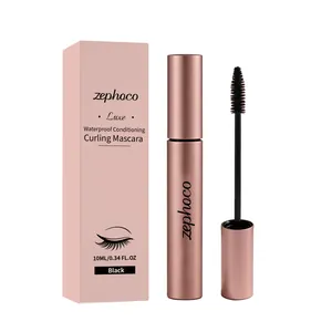 Professional zephoco black waterproof curling mascara in elegant rose gold packaging box
