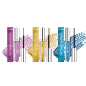 Zephoco shimmering mascara set with purple, gold, and blue glitter finishes for eye makeup