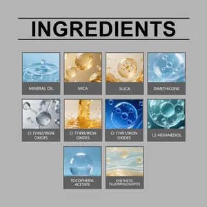 Detaillierte Liste der Inhaltsstoffe von Jelly-Lidschatten mit Mineralöl und Glimmer