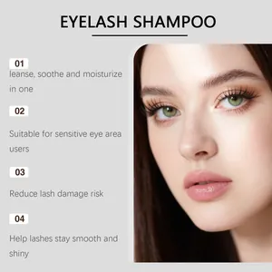 Detailed view of long lashes after using gentle moisturizing eyelash shampoo cleanser