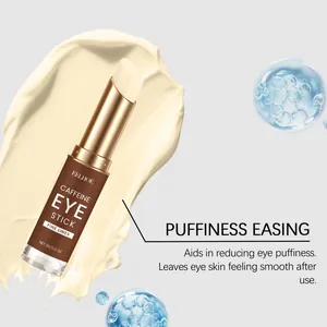 Detalle del stick de ojos EELHOE con cafeína, textura cremosa y burbujas de agua hidratante