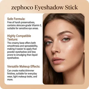 Detailed description of Zephoco Eyeshadow Stick's safe formula and creamy texture.