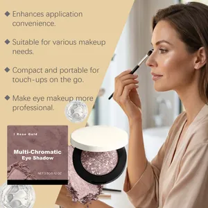 Schimmernder roségoldener Multichrom-Lidschatten mit professioneller Anwendung