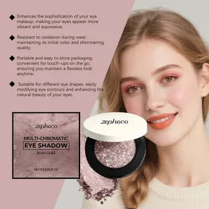 Rose gold shimmering eye shadow product detail showing silk smooth makeup effect on model