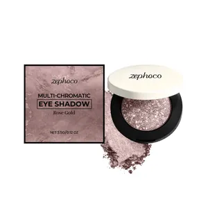 Zephoco Rose Gold Shimmering Silky Eye Shadow Multi-Chromatic High Pigment Long Lasting Smooth Texture Makeup For Women