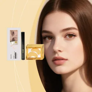 EELHOE Wimpernpflegeserum Set Mit Goldenen Augenmasken Milde Formel Für Längere Dichtere Wimpern Tägliches Augenpflege Kit
