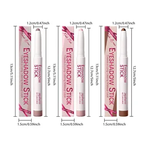 Detailed size guide of Zephoco Silk Matte Eyeshadow Stick showing height and width