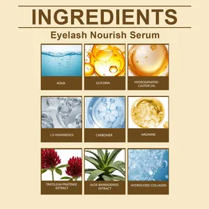 Detailansicht der Inhaltsstoffe des Wimpernserums wie Aloe Vera und Kollagenextrakt