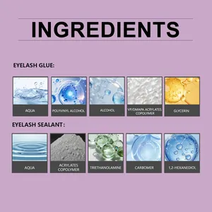Elenco dettagliato degli ingredienti per colla e sigillante per ciglia Nymixa con foto.