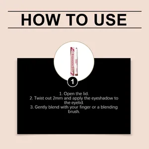 How to use guide for Zephoco silk matte eyeshadow stick with three easy steps